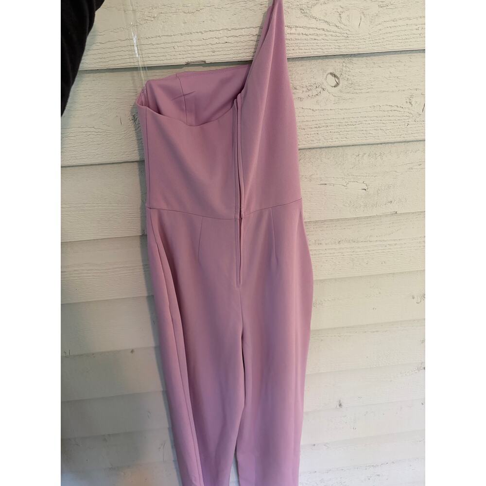 Crystal Sky Lavender One Shoulder Jumpsuit Size Small Elegant Wide Leg Formal - Picture 5 of 5